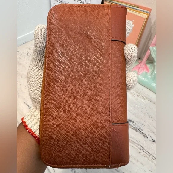 MIA K COLLECTION BROWN ZIPPY WALLET - Picture 6 of 10